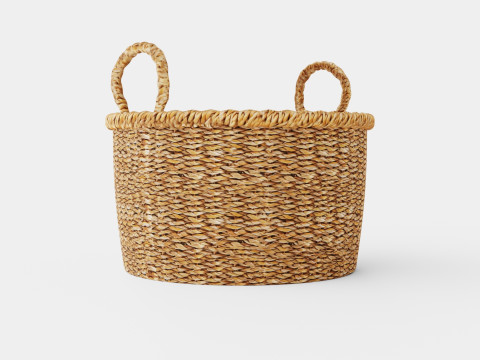 Low storage basket in seaweed 3D Model