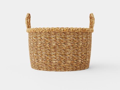 Low storage basket in seaweed Modèle 3D