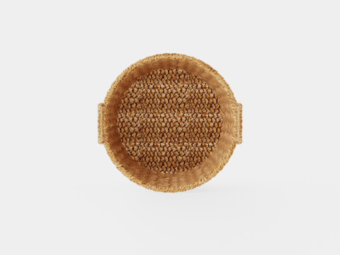Low storage basket in seaweed Modèle 3D