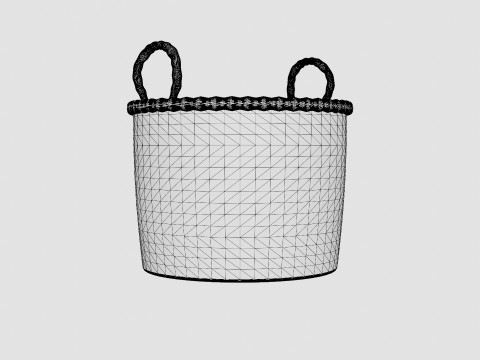 Small seagrass storage basket 3D Model