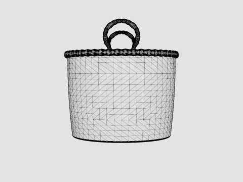 Small seagrass storage basket 3D Model