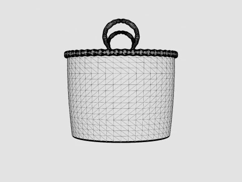 Small seagrass storage basket 3D Model
