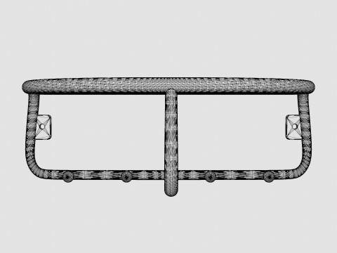 Wooden Hat Rack Black 3D Model
