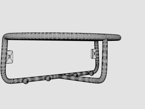 Wooden Hat Rack Black 3D Model