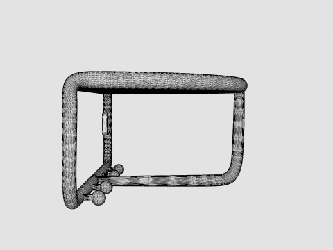 Wooden Hat Rack Black 3D Model