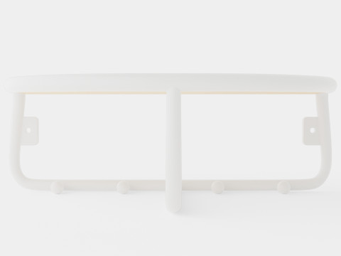 Wooden Hat Rack White 3D Model
