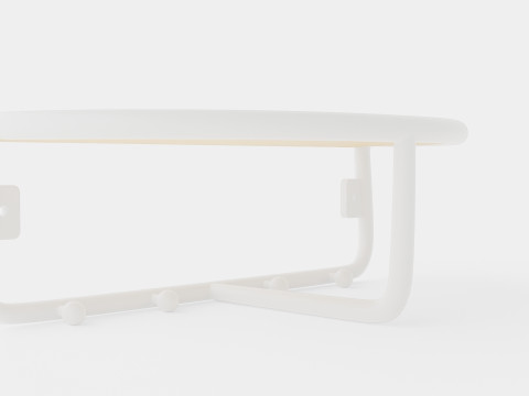 Wooden Hat Rack White Model 3D