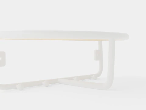 Wooden Hat Rack White 3D Model