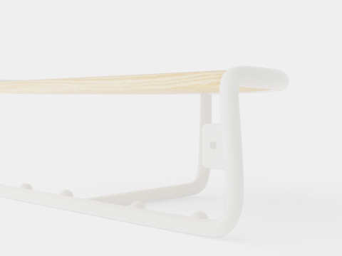 Wooden Hat Rack White Model 3D