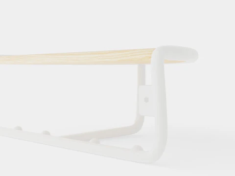 Wooden Hat Rack White 3D Model