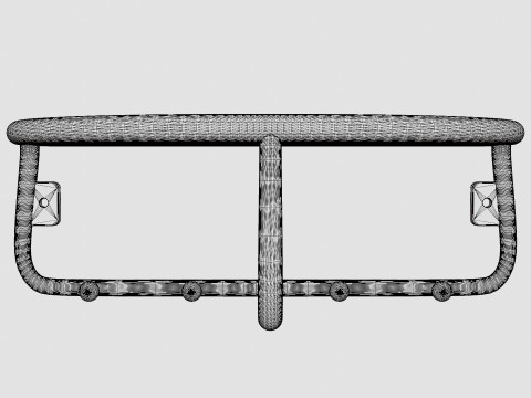 Wooden Hat Rack White Model 3D