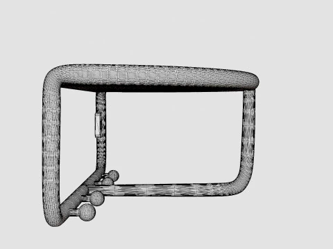 Wooden Hat Rack White 3D Model