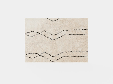 Patterned Pile Rug Beige 3D Model