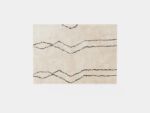 Tappeto in pile a motivi Beige Modello 3D