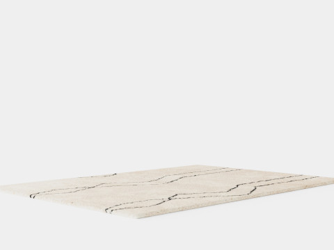Patterned Pile Rug Beige Model 3D