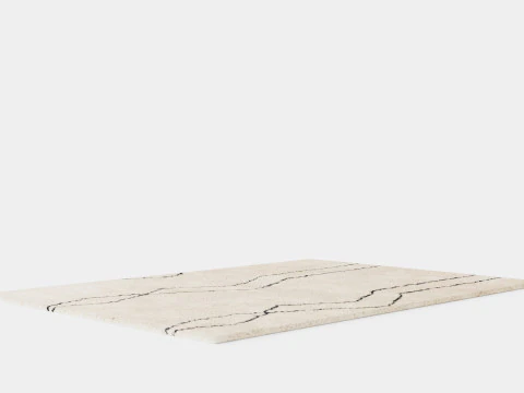 Patterned Pile Rug Beige 3D Model