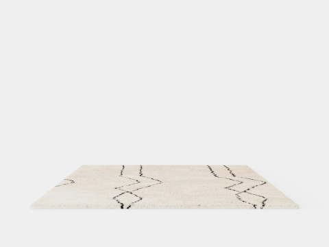 Patterned Pile Rug Beige Model 3D