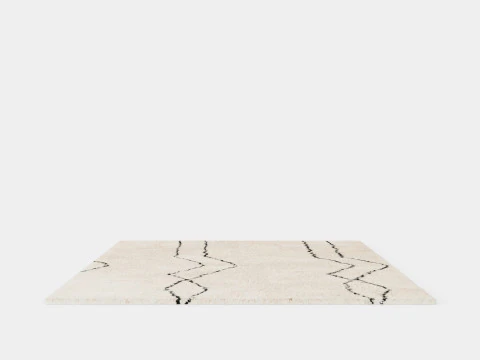 Patterned Pile Rug Beige 3D Model