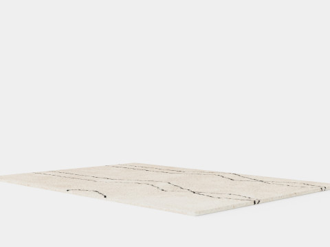 Patterned Pile Rug Beige Model 3D