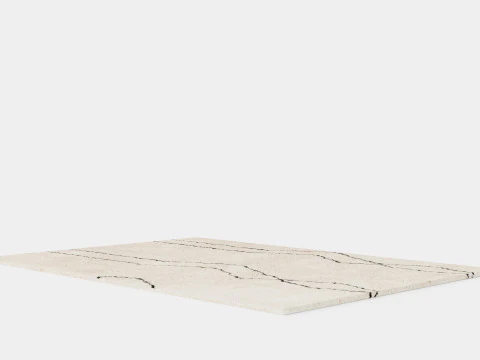 Patterned Pile Rug Beige 3D Model