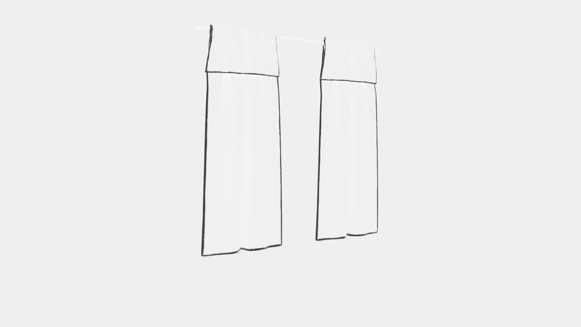 Curtain Length in Linen Mix Light Grey 3D Model .c4d .max .obj .3ds .fbx .stl .blend 