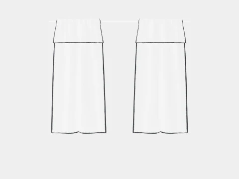 Curtain Length in Linen Mix Light Grey 3D Model