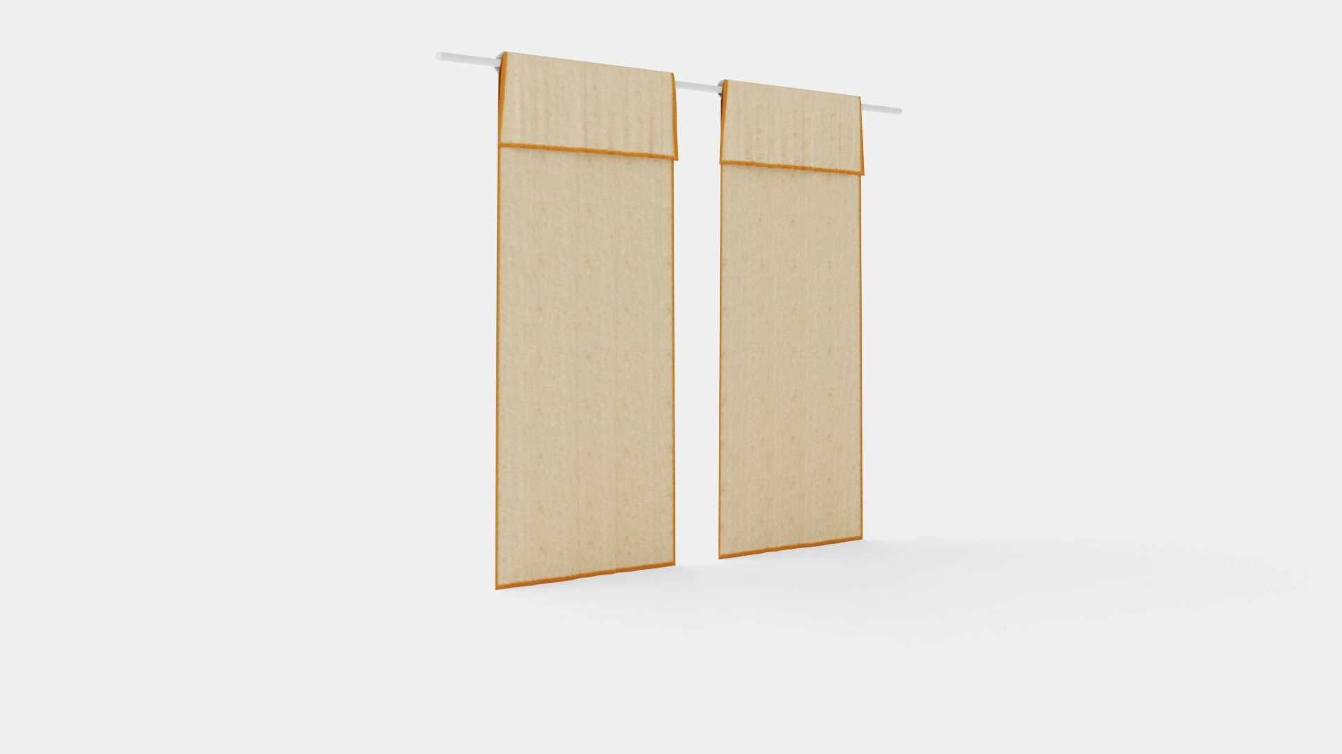 Curtain Length in Linen Mix Beige 3D Model .c4d .max .obj .3ds .fbx .stl .blend 