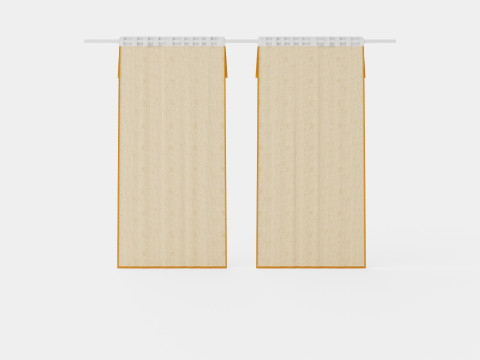 Curtain Length in Linen Mix Beige Model 3D