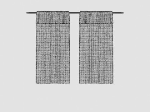 Curtain Length in Linen Mix Beige Model 3D