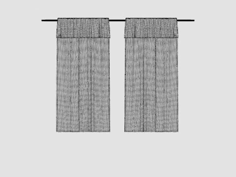 Curtain Length in Linen Mix Beige 3D Model