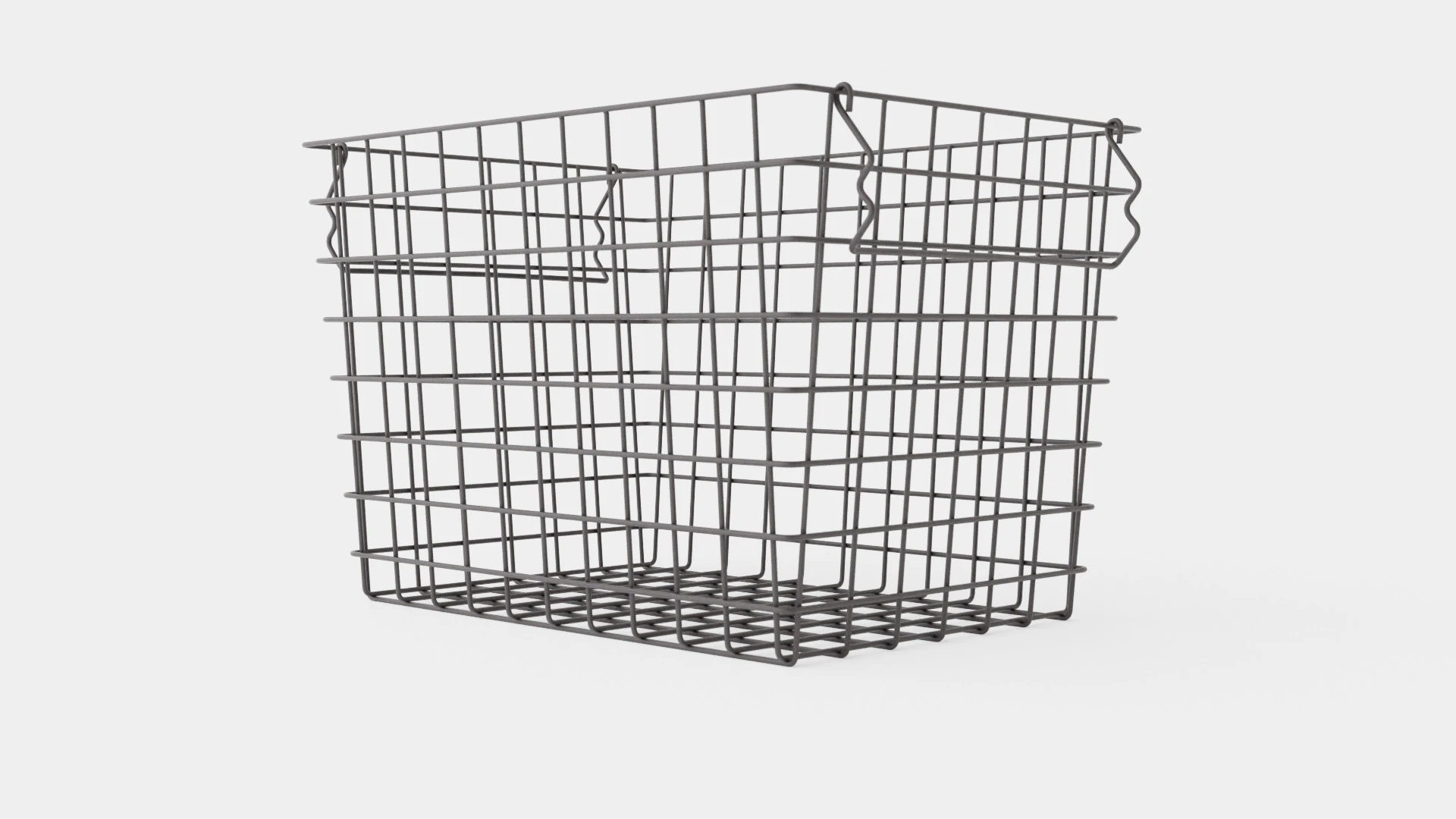 High Metal Storage Basket Black 3D Model .c4d .max .obj .3ds .fbx .stl .blend