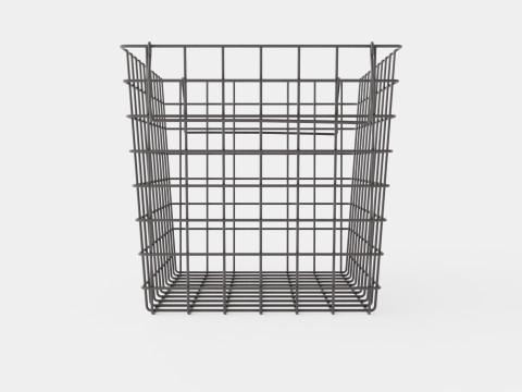 High Metal Storage Basket Black Model 3D