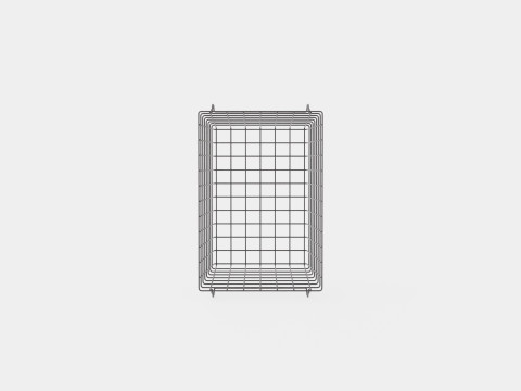 High Metal Storage Basket Black Model 3D