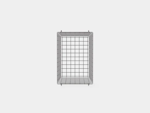 High Metal Storage Basket Black 3D Model