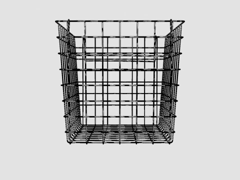 High Metal Storage Basket Black 3D Model