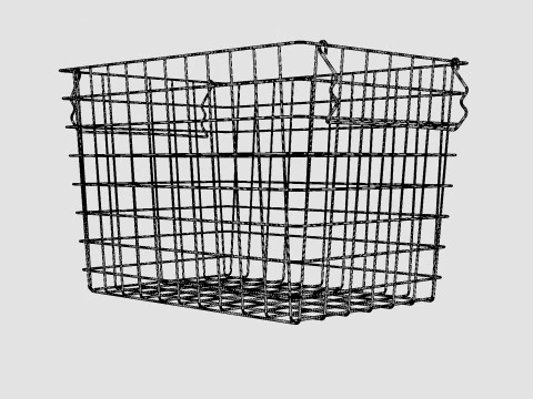 High Metal Storage Basket Black 3D Model