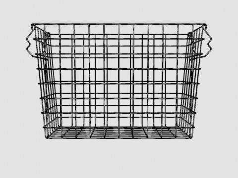 High Metal Storage Basket Black Model 3D