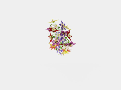 Aquilegia mix Akeleie 3D Model