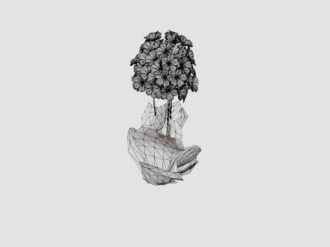 Phlox paniculata Swizzle Blue 3D Model