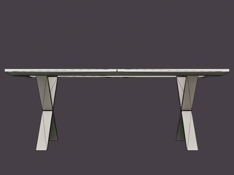 Somerset dining table with cross legs Model 3D