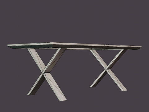 Somerset dining table with cross legs Model 3D