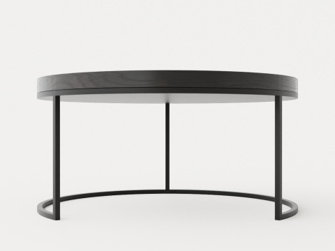 Midtown coffee table - Black oak veneer 3D Model