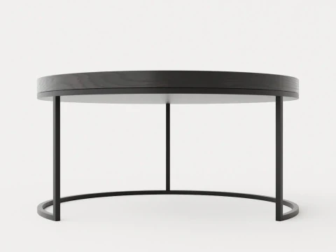 Midtown coffee table - Black oak veneer 3D Model