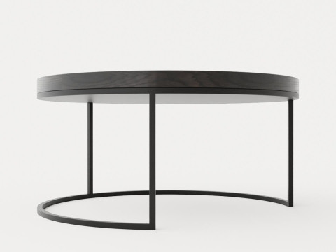 Midtown coffee table - Black oak veneer 3D मॉडल