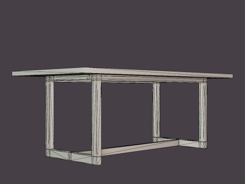 Hudson dining table black 200 3D Модель