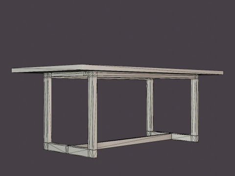 Hudson dining table black 200 3D Model