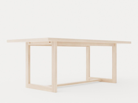 Hudson dining table light oak Modello 3D
