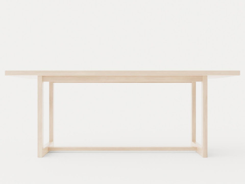 Hudson dining table light oak 3D-Modell