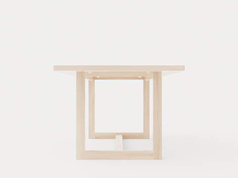 Hudson dining table light oak 3D-Modell