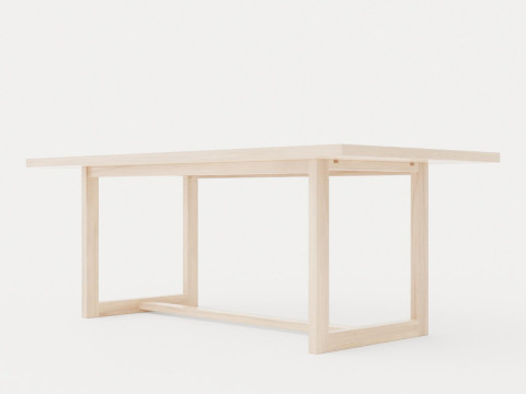 Hudson dining table light oak 3D-Modell